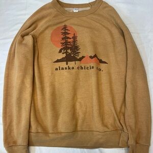 Alaska Chicks Tan Women’s Crewneck
